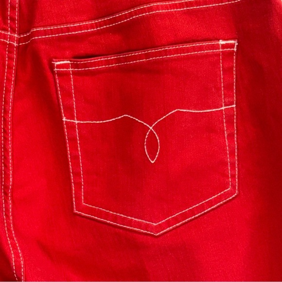 Lauren Ralph Lauren Retro Red  Straight Leg Mid Rise Jeans. Size 14 - Picture 10 of 13